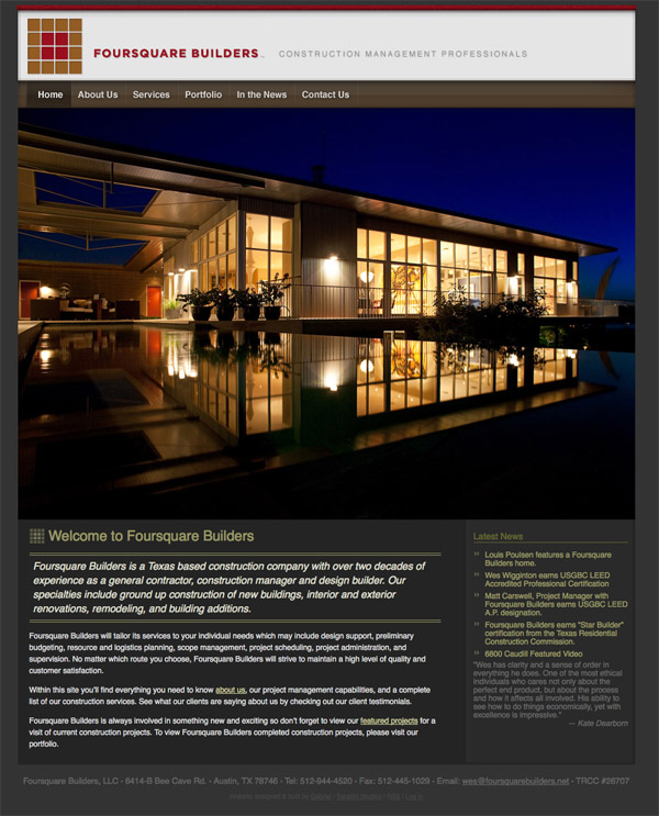 Foursquare Builders homepage Foursquare Builders homepage